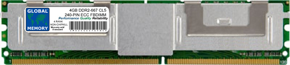 4GB DDR2 667MHz PC2-5300 240-PIN ECC FULLY BUFFERED DIMM (FBDIMM) MEMORY RAM FOR IBM SERVERS/WORKSTATIONS (4 RANK NON-CHIPKILL)